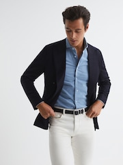 Reiss Black Cooper Grained Leather Belt - Image 4 of 7