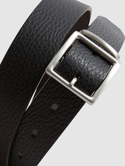 Reiss Black Cooper Grained Leather Belt - Image 5 of 7