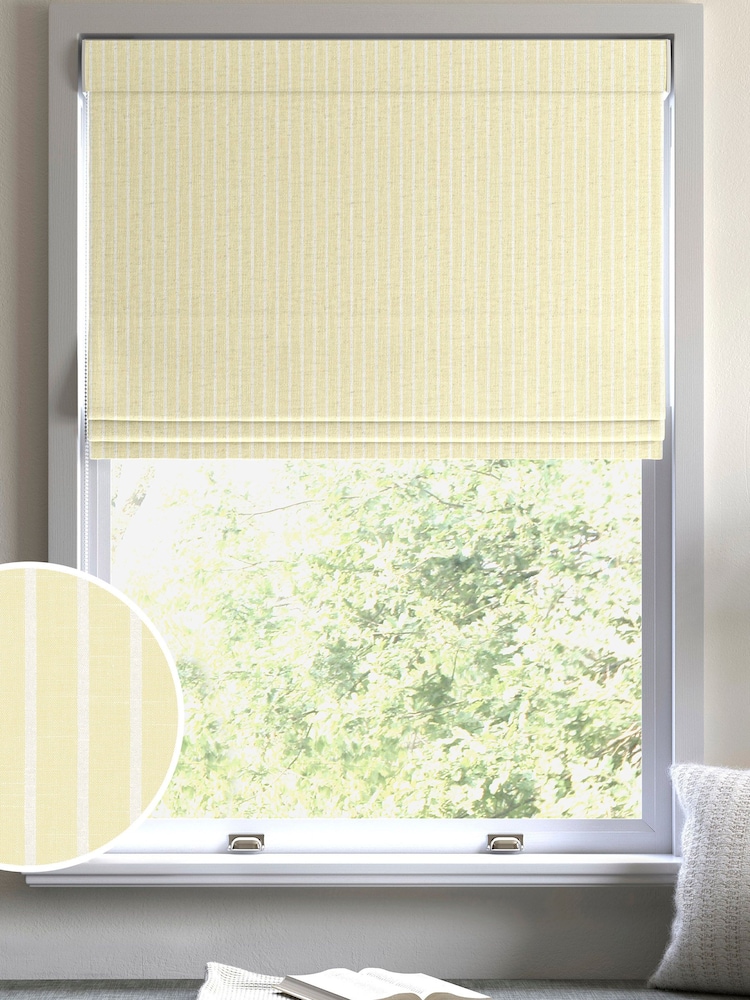 Yellow Franklin Made To Measure Roman 100% Cotton Blind - Image 1 of 6
