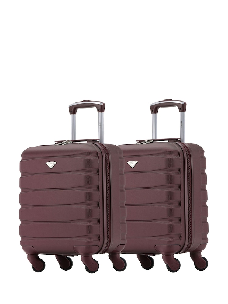 Burdeos + Burdeos - Set de 2 maletas con diseño rígido de cabina con 4 ruedas de 45x36x20 cm para colocar bajo el asiento Easyjet de Flight Knight - Imagen 1 de 6 Burdeos + Burdeos - Set de 2 maletas con diseño rígido de cabina con 4 ruedas de 45x36x20 cm para colocar bajo el asiento Easyjet de Flight Knight - Imagen 1 de 6