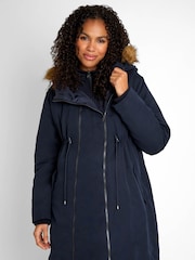 JoJo Maman Bébé Navy Blue 5-in-1 All Seasons Maternity Parka - Image 10 of 10