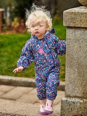 أزرق كحلي غابة - JoJo Maman Bébé Pack Away Waterproof Puddlesuit - صورة 1 من 5
