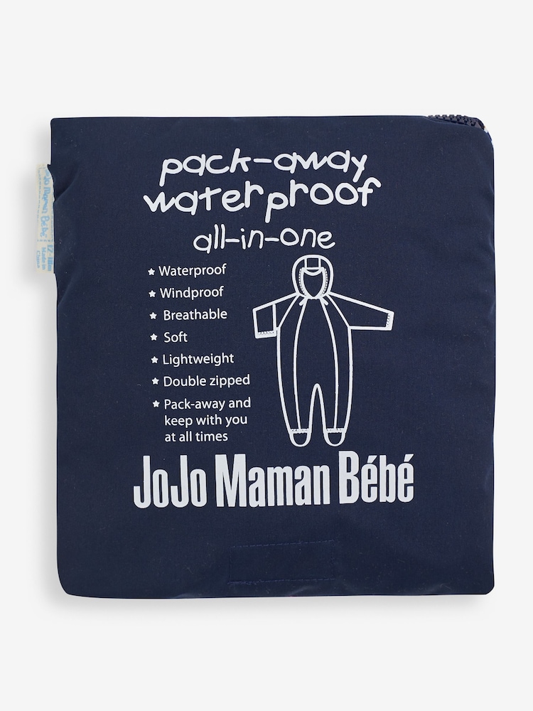 أزرق كحلي غابة - JoJo Maman Bébé Pack Away Waterproof Puddlesuit - صورة 5 من 5