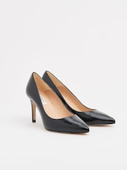 LK Bennett Black Floret Nappa Leather Pointed Toe Courts - Image 1 of 4