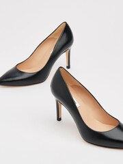 LK Bennett Black Floret Nappa Leather Pointed Toe Courts - Image 2 of 4