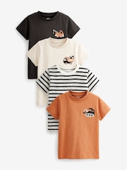 Monochrom - Kurzarm-T-Shirts aus 100 % Baumwolle im 4er-Pack (3M.–7J.) - Bild 1 von 2