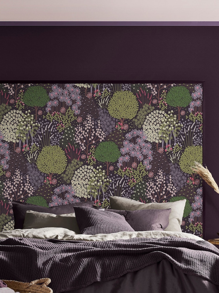 Graham & Brown Purple Fable Plum 10M Wallpaper - Image 1 of 3