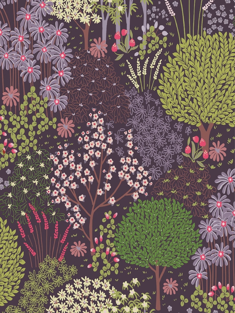 Graham & Brown Purple Fable Plum 10M Wallpaper - Image 2 of 3