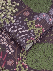 Graham & Brown Purple Fable Plum 10M Wallpaper - Image 3 of 3