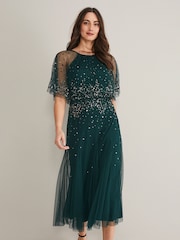 Phase Eight Grey Lumi Short Tulle Beaded Dress - Image 2 of 7