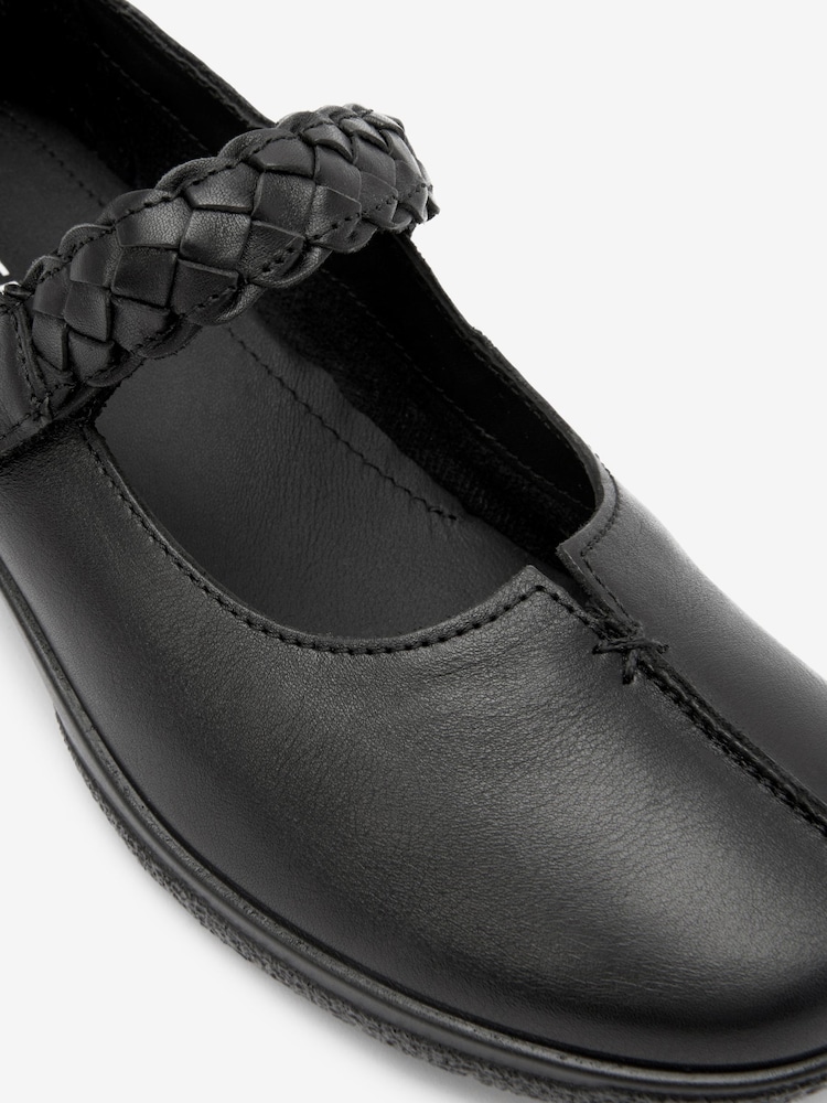 Hotter Black Wide Fit Shake II Touch Fastening Leather Shoes - Image 4 of 4