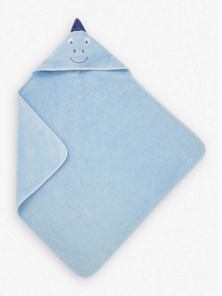 JoJo Maman Bébé Blue Dino Character Hooded Towel - Image 2 of 4 JoJo Maman Bébé Blue Dino Character Hooded Towel - Image 2 of 4
