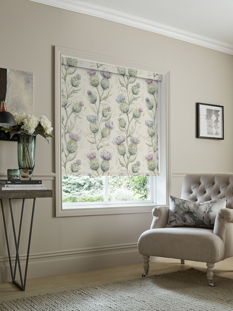 Voyage Glen Purple Blackout Thistle Made to Measure Roller Blind - Image 2 of 6