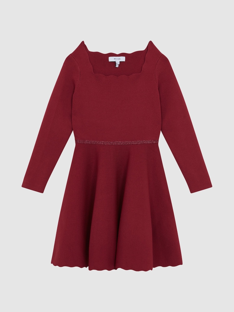 Reiss Berry Marnie Square Neck Knitted Dress - Image 1 of 2