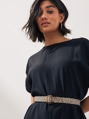 Brown Skinny Raffia Belt - Image 1 of 4