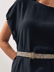 Brown Skinny Raffia Belt - Image 2 of 4
