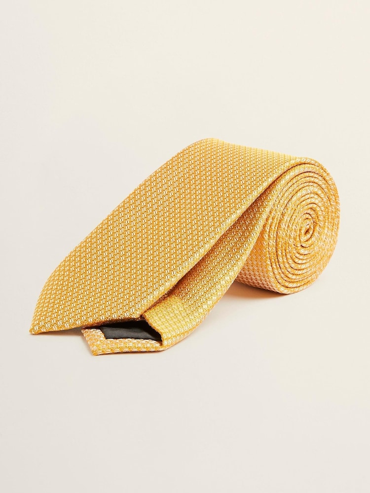 MOSS Yellow Textured Tie - Image 1 of 2