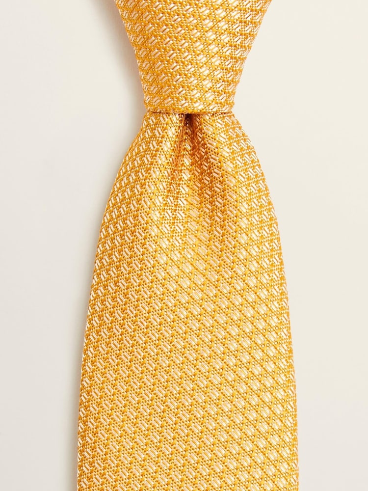 MOSS Yellow Textured Tie - Image 2 of 2