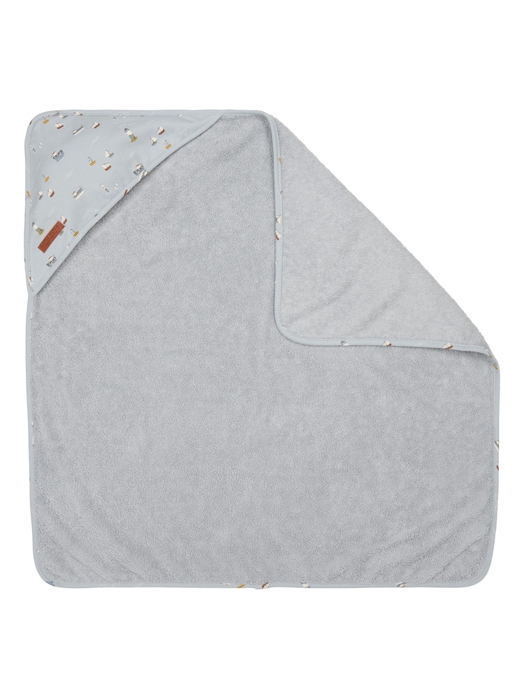 Little Dutch Blue Sailors Bay 100% Cotton Hooded Towel - Image 2 of 2