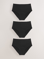 Black Full Brief Medium Flow Essential Period Knickers 3 Pack - Image 6 of 6