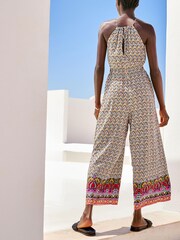 Green/Pink Border Print Cut-Out Jumpsuit - Image 3 of 6