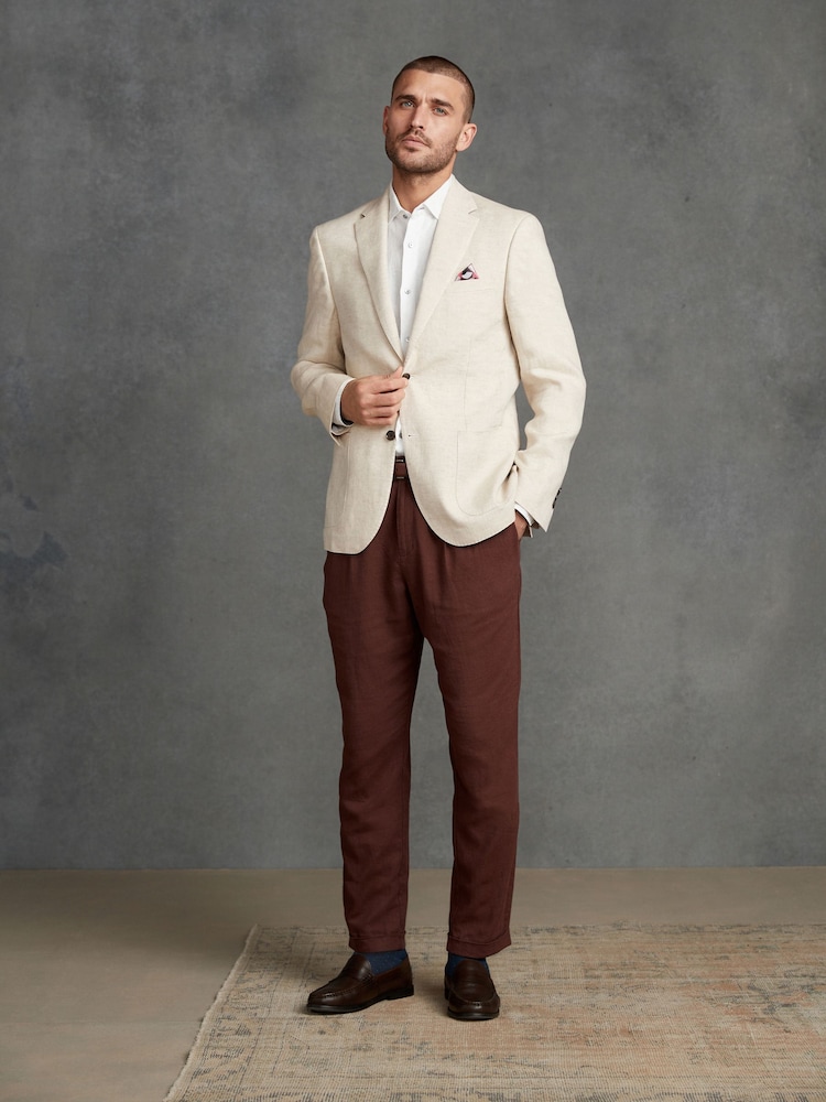 Stone Natural Signature Leomaster Linen Blazer - Image 2 of 13