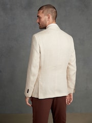 Stone Natural Signature Leomaster Linen Blazer - Image 3 of 13