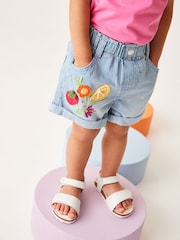 Denim Blue Crochet Shorts (3mths-7yrs) - Image 1 of 6