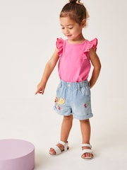 Denim Blue Crochet Shorts (3mths-7yrs) - Image 3 of 6