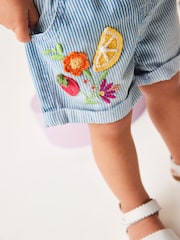 Denim Blue Crochet Shorts (3mths-7yrs) - Image 4 of 6