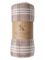 Gallery Home Taupe Brown Teddy Checkmate Rolled Fleece Throw - Image 1 of 3