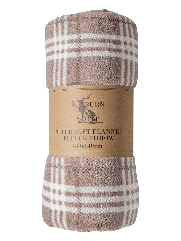 Gallery Home Taupe Brown Teddy Checkmate Rolled Fleece Throw - Image 1 of 3 Gallery Home Taupe Brown Teddy Checkmate Rolled Fleece Throw - Image 1 of 3