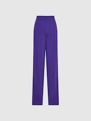 Reiss Purple Aleah Elasticated Waist Wide Leg Trousers - Image 2 of 6