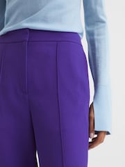 Reiss Purple Aleah Elasticated Waist Wide Leg Trousers - Image 4 of 6