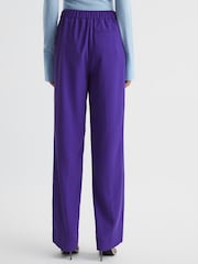 Reiss Purple Aleah Elasticated Waist Wide Leg Trousers - Image 5 of 6