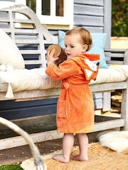 JoJo Maman Bébé Rust Fox Cotton Towelling Robe - Image 2 of 6
