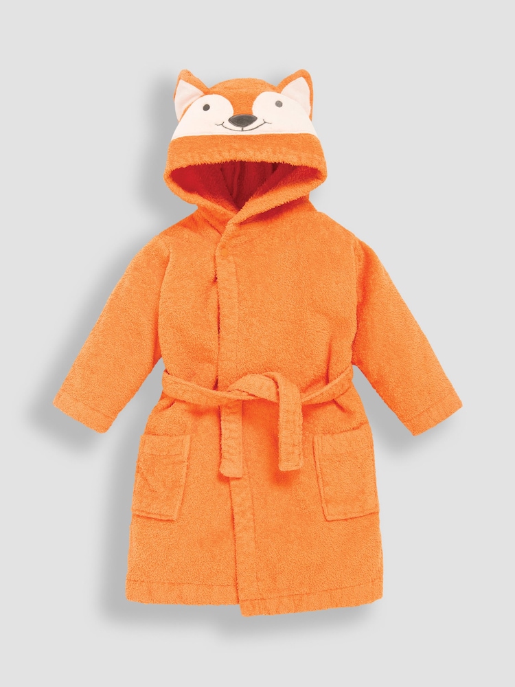 Rdzawy pomarańczowy - JoJo Maman Bébé Cotton Towelling Robe - Image 4 of 6