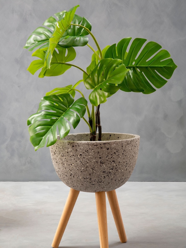 Fifty Five South Grey Darnell Speckled Planter - Image 1 of 4