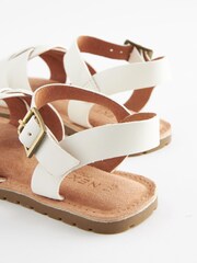 White Wide Fit (G) Woven Leather Sandals - Image 4 of 5