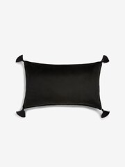 Black 50 x 30cm Matte Velvet Cushion - Image 2 of 5