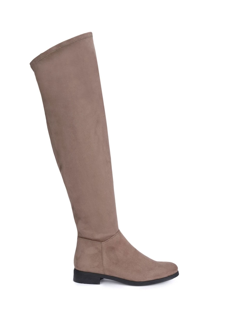 Mint Velvet Luella Taupe Brown Long Boots - Image 2 of 2 Mint Velvet Luella Taupe Brown Long Boots - Image 2 of 2