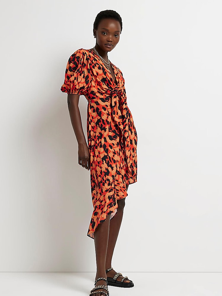 River Island Orange Wrap Maxi Dress - Image 2 of 5 River Island Orange Wrap Maxi Dress - Image 2 of 5