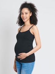 JoJo Maman Bébé Black Maternity & Nursing Vest Top - Image 2 of 3
