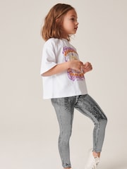 Silver Sparkle Leggings And T-Shirt Set (3-16yrs) - Image 2 of 6