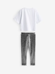 Silver Sparkle Leggings And T-Shirt Set (3-16yrs) - Image 5 of 6