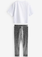 Silver Sparkle Leggings And T-Shirt Set (3-16yrs) - Image 6 of 6