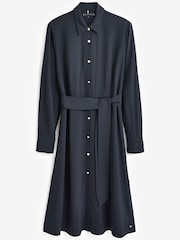 Tommy Hilfiger Blue Crepe Shirt Dress - Image 4 of 4