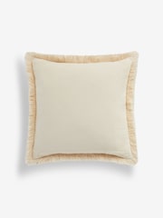 Rose Pink Floral Printed 43 x 43cm Fringe Cushion - Image 4 of 6