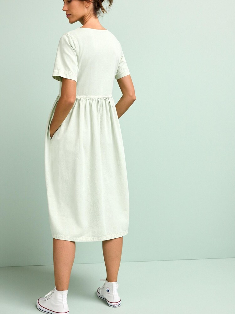 Szałwiowy - Button Through Denim Midi Dress - Image 3 of 5