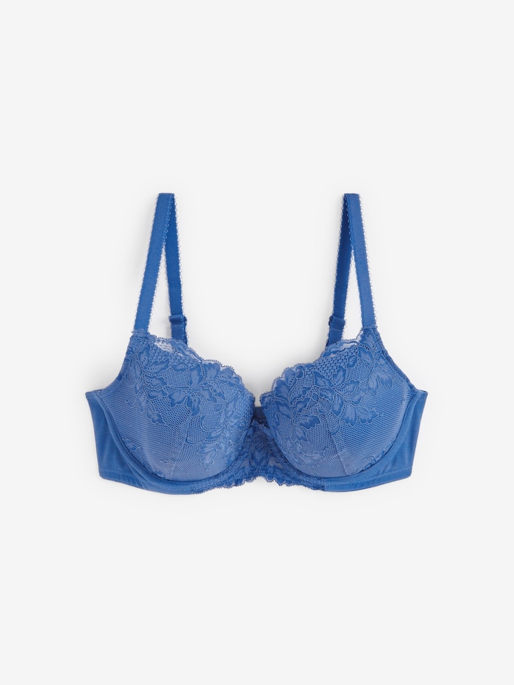 Cobalt Blue Pad Balcony DD+ Lace Bra - Image 5 of 5 Cobalt Blue Pad Balcony DD+ Lace Bra - Image 5 of 5